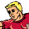 Preview for Byron, Image 004. A young man with close-cropped hair, running while holding a football.