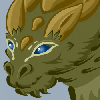 Preview for Lutins, Image 001. A furry, mossy-green humanoid being standing on pale brown cloven hooves and leaning on a gnarled wooden staff, with three fingers and two thumbs on each hand, a heavy chest, bowed back, and an almost feline face. Sandy-colored armored plates protect the head, upper back, and shoulders. Electric green facial markings highlight solid cobalt-blue eyes.